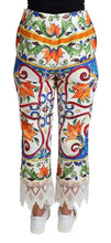 Load image into Gallery viewer, Dolce & Gabbana Multicolor Majolica Print Trouser Cotton Pants