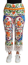 Load image into Gallery viewer, Dolce & Gabbana Multicolor Majolica Print Trouser Cotton Pants