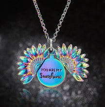 Load image into Gallery viewer, Sunflower Double Lettering Necklace