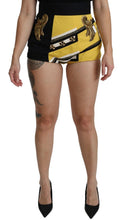 Load image into Gallery viewer, Dolce & Gabbana Yellow Black Cotton Jewelled Hot Pants Shorts