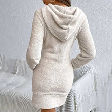 Load image into Gallery viewer, Women's Fuzzy Hoodie Dress