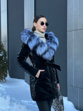 Load image into Gallery viewer, Genuine Silver Fox Fur Down Fill Coat