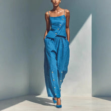 Load image into Gallery viewer, Women's Gold-Buckle Camisole & Pants Two-Piece Set