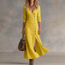 Load image into Gallery viewer, Casual Cotton Linen Long Sleeve Women’s Dress