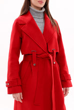 Load image into Gallery viewer, Karina Belted Wool Cashmere Blend Overcoat in Ruby
