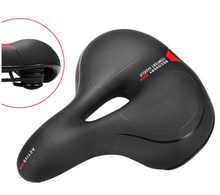 Load image into Gallery viewer, Unisex Soft Rubber Bike Saddle Dual Shock Absorbing Mountain Bicycle Cushion Pad Breathable Comfortable Bike Seat Cushion Bicycle Seat For Men Women With Dual Shock Absorbing Ball Memory Foam Waterproof Wide Bicycle Saddle Fit