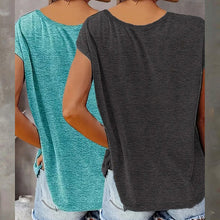 Load image into Gallery viewer, 2-Pack Women's V-Neck Sleeveless Tank Tops – Loose Fit Casual Summer Beach Shirts