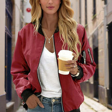 Load image into Gallery viewer, Minimalist Color-Block Stand-Collar Zip Jacket