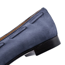 Load image into Gallery viewer, 16-580-BLU NAPLES Italian Kid Suede Tassel Loafer, Blue Water