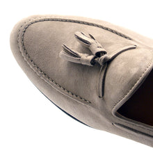 Load image into Gallery viewer, 16-580-BON NAPLES Italian Kid Suede Tassel Loafer, Bone