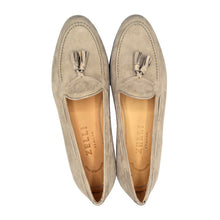 Load image into Gallery viewer, 16-580-BON NAPLES Italian Kid Suede Tassel Loafer, Bone