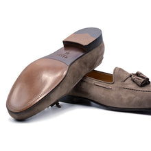 Load image into Gallery viewer, 16-580-MOC NAPLES Italian Kid Suede Tassel Loafer, Mocha