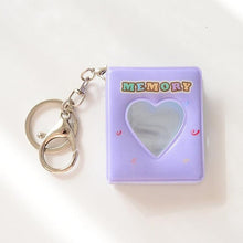Load image into Gallery viewer, 16 Photos Card Holder 1 Inches Card Bag Photo Album Keychain Hollow Love Photo Holder Key Rings Holds Memory Album DIY Memorable Gifts For Loved Ones