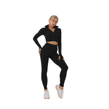 Load image into Gallery viewer, 2-Piece Seamless Zip-Up Yoga Set – Workout Sets for Women