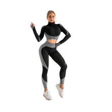 Load image into Gallery viewer, 2-Piece Seamless Zip-Up Yoga Set – Workout Sets for Women