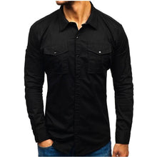 Load image into Gallery viewer, Men Autumn Winter Long Sleeve Blouse Man Cotton Shirt