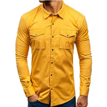 Load image into Gallery viewer, Men Autumn Winter Long Sleeve Blouse Man Cotton Shirt