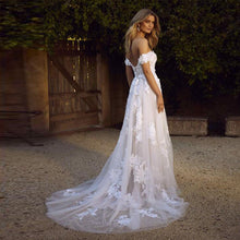 Load image into Gallery viewer, Lace Wedding Dresses Off The Shoulder Appliques A-Line Bride Dress Princess Wedding Gown Bridal Dress