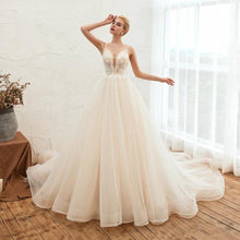 Load image into Gallery viewer, Starry Sky Luxury ig Tail Is Thin Baeakless Dream Master Wedding Dress