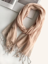 Load image into Gallery viewer, 100% Linen Lightweight Solid Color Scarf BIANCA