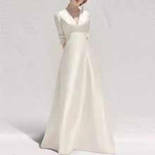 Load image into Gallery viewer, Ladies Style White Dress Satin Surface Was Thin And High French Temperament Dress Long Skirt