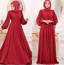 Load image into Gallery viewer, Muslim Women's Clothing Long Sleeve Chiffon Dress