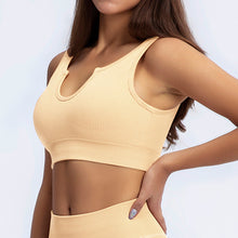 Load image into Gallery viewer, Seamless Ribbed Built Bra Tank Top – Women's Longline Workout Crop Top