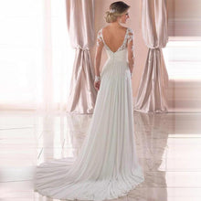 Load image into Gallery viewer, Sexy Backless Deep V-neck Wedding Dress Women White Evening Dress