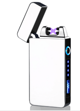 Load image into Gallery viewer, Lighter - Electric Lighter Modern Metal Windproof Double ARC Plasma Lighter USB Rechargeable with Battery Indicator