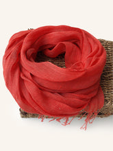 Load image into Gallery viewer, 100% Linen Lightweight Solid Color Scarf BIANCA