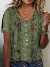 Load image into Gallery viewer, Women’s Lace Heart Print T-Shirt – Summer Short Sleeve Casual Top