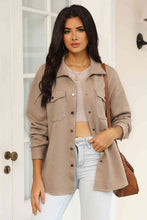 Load image into Gallery viewer, Cloudy Blue Snap-Front Collared Jacket with Pockets Lightweight and Versatile Jacket