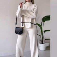Load image into Gallery viewer, Women’s Solid Color Casual Two-Piece Set – Loose Top & Bootcut Pants Suit