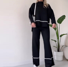 Load image into Gallery viewer, Women’s Solid Color Casual Two-Piece Set – Loose Top & Bootcut Pants Suit