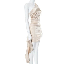 Load image into Gallery viewer, One-shoulder Sleeveless Mini Dress Sexy Slim Backless Skirt Party Wedding Dresses Womens Clothing