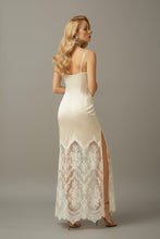 Load image into Gallery viewer, Chantilly Lace Long Robe with Silky Satin Lace Nightgown - next day shipping