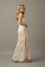 Load image into Gallery viewer, Chantilly Lace Long Robe with Silky Satin Lace Nightgown - next day shipping