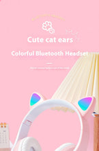 Load image into Gallery viewer, Interesting New Kids Headphones Wireless Bluetooth In Cat Ears Headphones Style With Noise Reduction Live Breathing Lights Glare and LED Lights