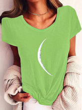 Load image into Gallery viewer, Wide Collar Printed T-Shirt – Casual Short Sleeve Top for Women