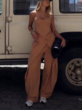 Load image into Gallery viewer, Spaghetti Strap Corset Top & Wide-Leg Pants Set – Camel, XS–2XL