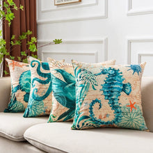 Load image into Gallery viewer, Mandotos Sea Turtle Printed Cushion Covers Linen Throw Pillow Cases For Home Decor Sofa Chair