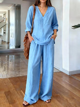 Load image into Gallery viewer, Long Sleeve Top & Full-Length Pants Two-Piece Set – 9 Colors S–3XL
