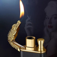 Load image into Gallery viewer, Mandotos Creative Blue Flame Lighter Dolphin Dragon Tiger Metal Windproof Double Flame Refillable