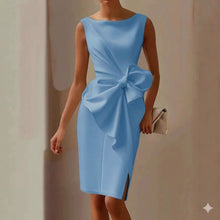 Load image into Gallery viewer, Women's Bow-Knot Sleeveless Midi Dress – High Waist A-Line