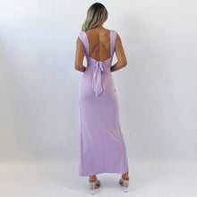 Load image into Gallery viewer, Slim Sleeveless Slit Dress With Back Tie Design Fashion Temperament Dresses For Women Clothing