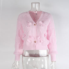 Load image into Gallery viewer, Women's Bow Cropped Cardigan