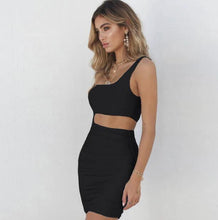 Load image into Gallery viewer, Slim One-shoulder Short Dress Sexy Fashion Hollow Mini Dresses For Women