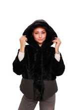 Load image into Gallery viewer, Montana Eco-Fur Down Coat in Black