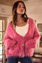 Load image into Gallery viewer, SO ME Soft Touch Hairy Loose Fit Cozy Sweater Cardigan