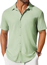 Load image into Gallery viewer, Mens Short-sleeve Button-up Wrinkle- And Crease-resistant Shirt